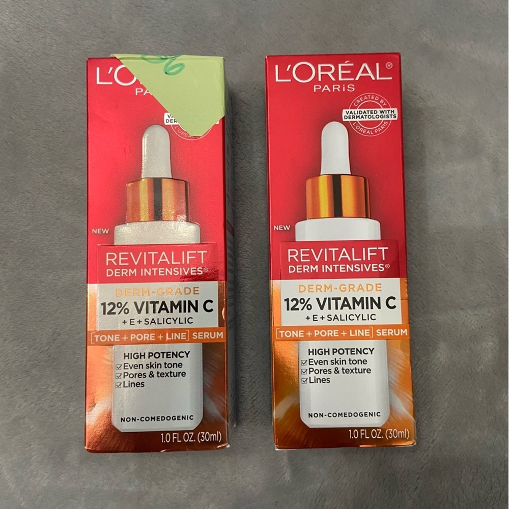 New! TWO L'oreal Paris Revitalift 12% Vitamin C E Serum nwt 27607